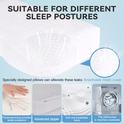 Contour Sleep Therapy Memory Foam Pillow Side Sleepers Removable Cover