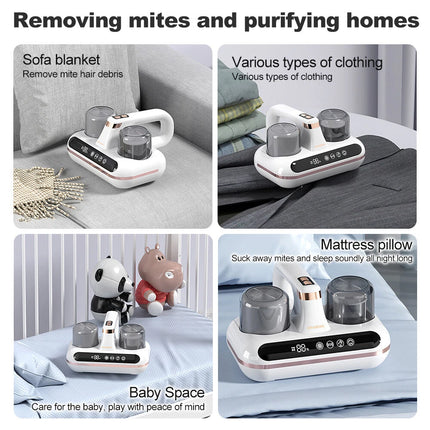 10000pa Wireless UV Dust Mite Remover Vacuum Cleaner for Bedding Sofa Mattress White
