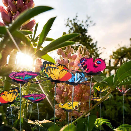 50PCS 8cm Luminous Butterfly Lawn Ornament Fairy Garden Decor Outdoor Yard