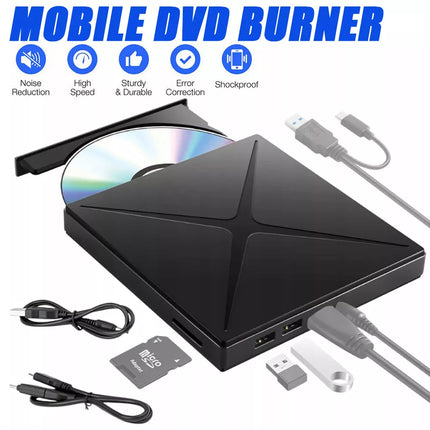 External USB CD/DVD Super Drive for Apple MacBook Air Pro iMac Mac iOS Windows
