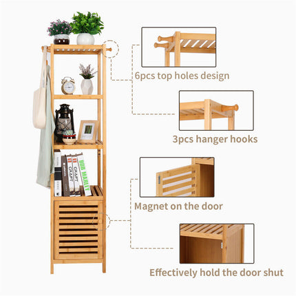 Bamboo Kitchen Cabinet Over the Toilet Bathroom Storage Cupboard Unit