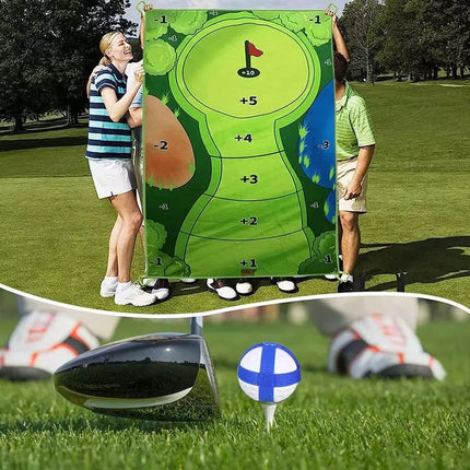 Casual Golf Game Mat Set Chipping Games With 20 Grip Balls Family Home Indoor