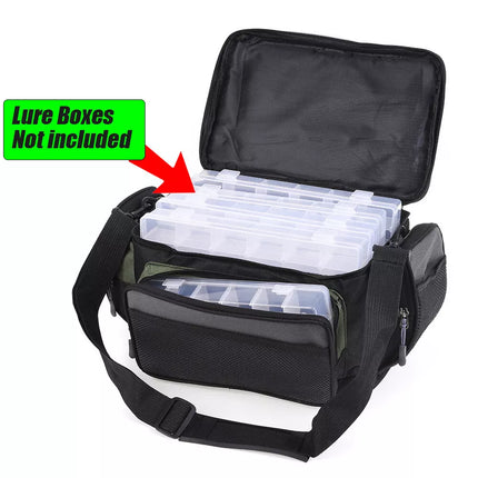 Large Fishing Tackle Bag Waist Shoulder Waterproof Reel Lure Gear Storage Pack