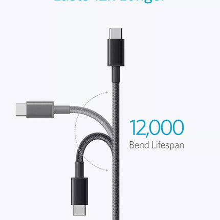 2M Nylon Type C USB-C Cable Charge Charging Fast Charger For iPhone 15 16 Samsung