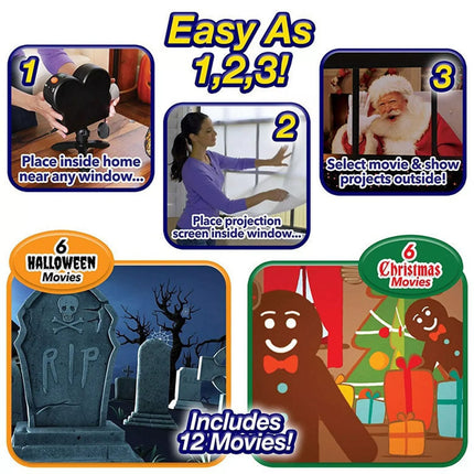 Window Wonderland Projector Halloween Christmas Holographic Projection Xmas Home