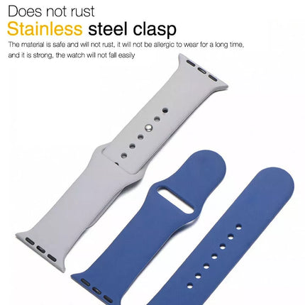 Silicone Sports Band For Apple Watch Series 4-7/SE 38mm 44mm Green
