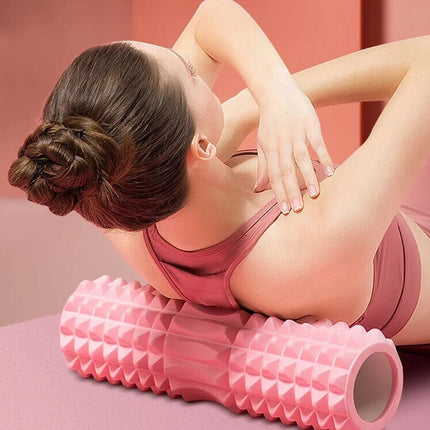 Pilates Foam Roller Physio Yoga Fitness GYM Exercise Training 3D Point 45CM Pink