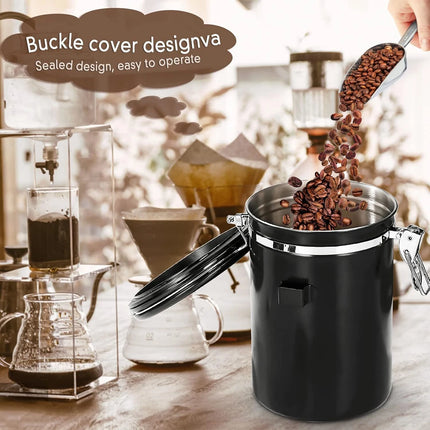 1.8L Coffee Canister Airtight Coffee Storage Jar Vacuum Storage Bean Container