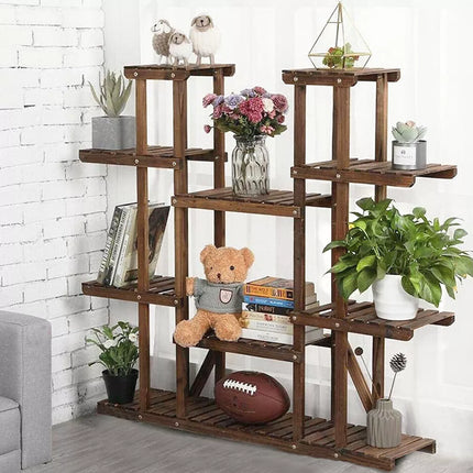 XL-Large 17 Pots Wood Plant Stand House Office Use Flower Pots Planter Shelf