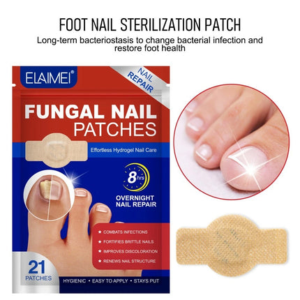 63Pcs Toenail Antiseptic Patch Long Lasting Breathable Fungal Nail Patches
