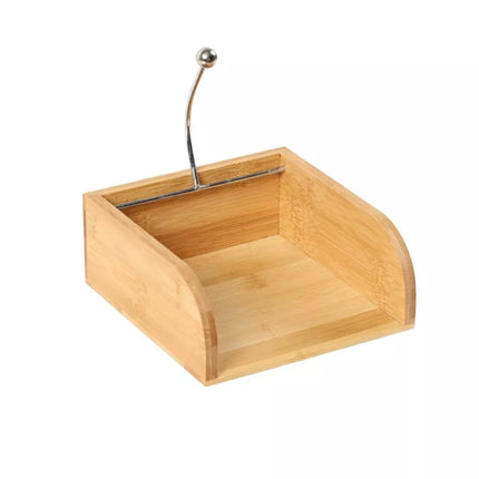 Bamboo Napkin Holder Serviette Tray Wooden Organiser Tissue Dispenser