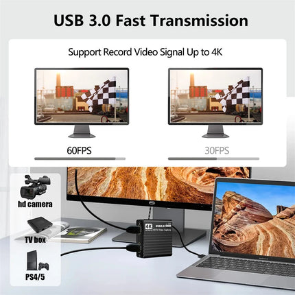 4K HDMI Capture Card1080P 60FPS Audio Video For Nintendo Switch/PS5/PS4/Xbox
