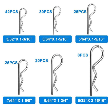 Cotter Pin Assortment 150Pcs Set Grab Split Fixings Securing Lock Pins Kit OZ