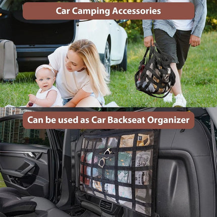 2Pcs Universal Mesh Storage Bag Car Roof Ceiling  Net Pouch Pockets For SUV Van