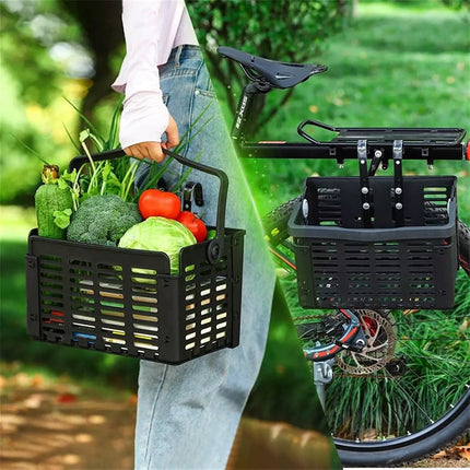 Detachable Bike Basket Bicycle Front Basket Foldable Handlebar Bag Rear Pannier