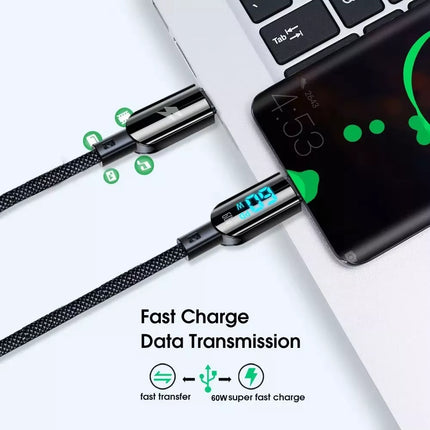 Type C to Type C to Ligtning Fast Charge Cable LED Display USB C to C Charging Date Transfer iPhone