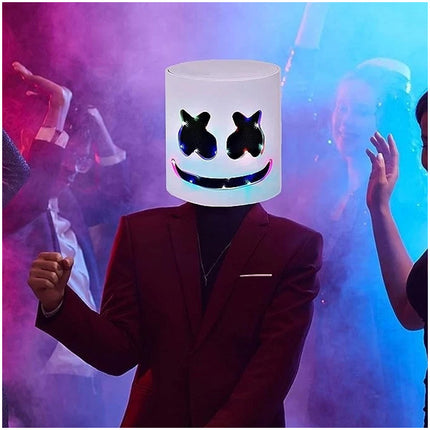 Halloween LED Light Up Mask Full Head DJ Mask Singer Costume Cosplay Party Mask