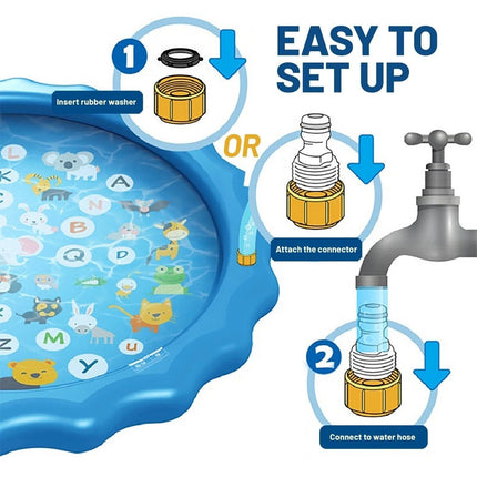 Outdoor 170cm Kids Splash Sprinkler Water Play Pad Mat Inflatable Spray Pool Toy