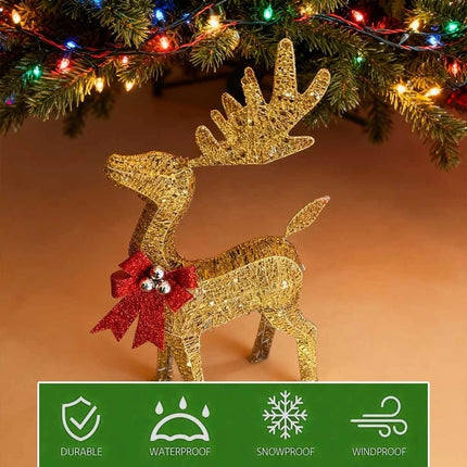 80cm Christmas Decoration Reindeer LED Lights Light up Solar Iron Frame Door