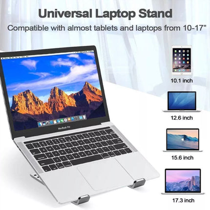 Pink Durable Plastic Ergonomic Portable Adjustable Laptop Stand Foldable Desktop Tripod Tray Holder