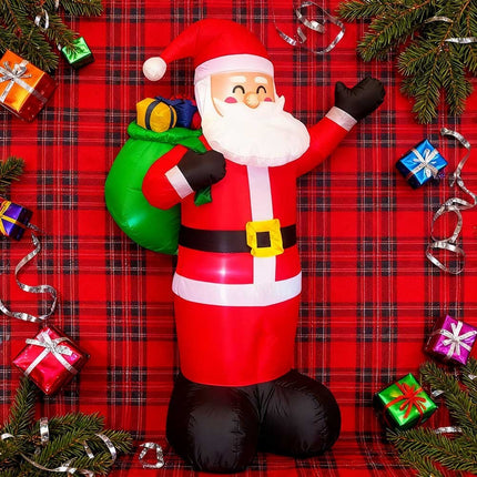 6.6ft Inflatable Santa Claus with LED Lighting Indoor Outdoor Christmas Party