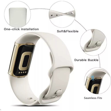 Rock Grey Replacement Bands for Fitbit Charge 5 6 Band Tracker Fitness Strap Wristbands
