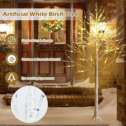 90/150/180cm LED Twig Birch Table Lamp Christmas Tree Light Holiday Xmas Lights