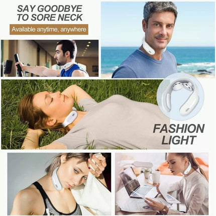 Smart Electric Neck Massager Cervical Shoulder Pain Relief 3 Modes 15 Levels