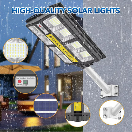 100000LM Outdoor Solar Powered LED Light Motion Sensor Street Lights Flood Lamp