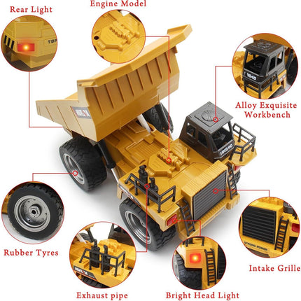 Remote Control Excavator Digger Construction RC Truck Vehicle Toys for Kids