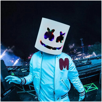 Halloween LED Light Up Mask Full Head DJ Mask Singer Costume Cosplay Party Mask