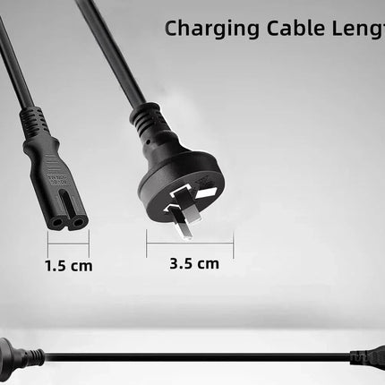 2Pcs SAA Approved Power Cable 2 Pin Figure 8 Australian Plug to IEC-C7 Socket 1.5M