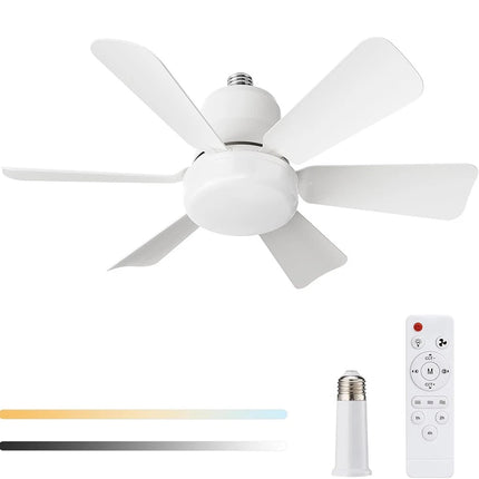 Socket Ceiling Fans with Lights and Remote- Socket Fan light with Dimmable Led