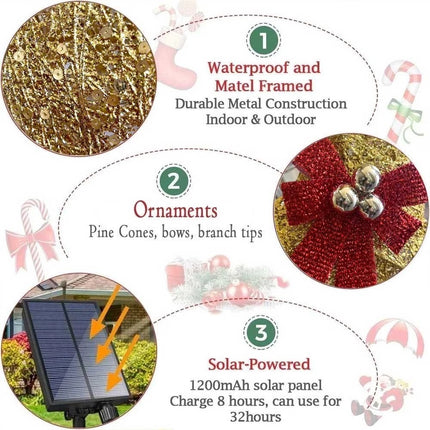 80cm Christmas Decoration Reindeer LED Lights Light up Solar Iron Frame Door