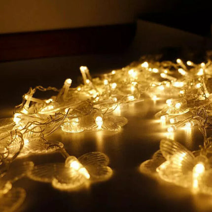 Butterfly 96 LED Fairy String Curtain Lights Christmas Party Wedding Decor Lamp