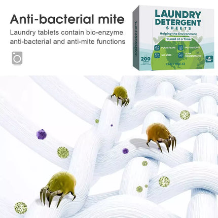 100 Sheets Laundry Detergent Eco-friendly Ultra Concentrated Washing Sheet