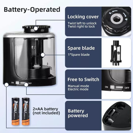 Automatic Electric Pencil Sharpener Operated Students Desktop Manual Or Auto