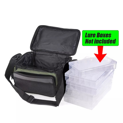 Large Fishing Tackle Bag Waist Shoulder Waterproof Reel Lure Gear Storage Pack