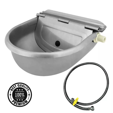 Stainless Water Trough Bowl Automatic Drinking For Dog Horse Chicken Auto Fill