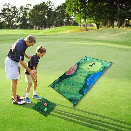 Casual Golf Game Mat Set Chipping Games With 20 Grip Balls Family Home Indoor