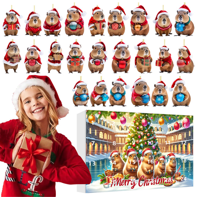 Advent Calendar 24 Days Christmas Countdown Blind Box Capybara Pendants