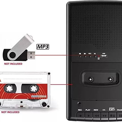 Portable Cassette Player Recorder with Stand-Alone Microphone Converter to USB