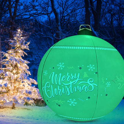 24 Inch Inflatable Christmas Ball Decorations Outdoor Rechargeable LED Light