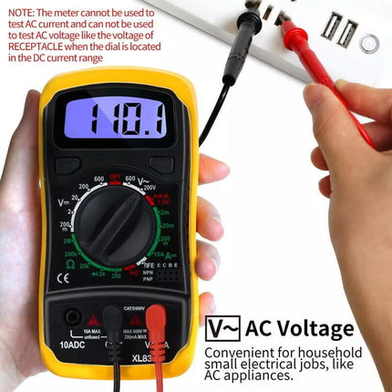 Digital Multimeter Automotive AC/DC Voltmeter Current Meter Multi Tester+4 Leads