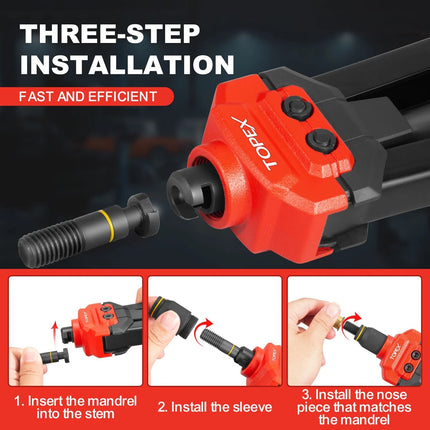 160PCS Heavy Duty Nut Rivet Riveter Rivnut Nutsert Gun Riveting Kit Thread M3-12