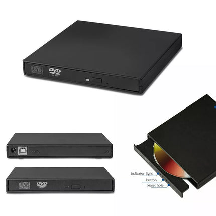 Portable Slim USB 2.0 External DVD Drive Reader Disc For Windows Laptop Burner