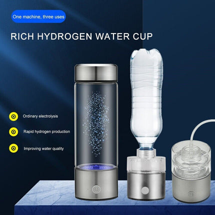 450ml Portable Hydrogen Rich Alkaline Water Ionizer Generator Bottle Cup Mug