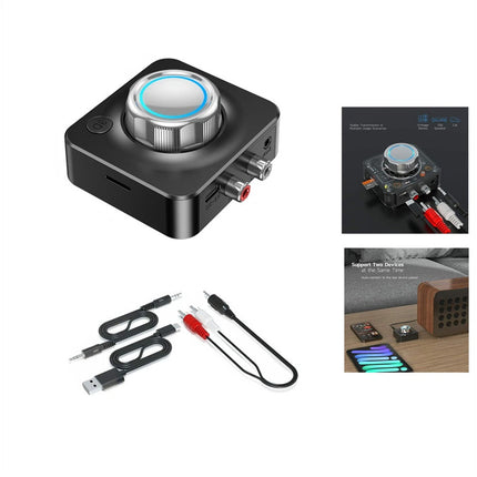 Bluetooth 5.0 Receiver 3.5mm AUX To 2RCA Audio Stereo Wireless Adapter