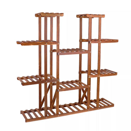 XL-Large 17 Pots Wood Plant Stand House Office Use Flower Pots Planter Shelf