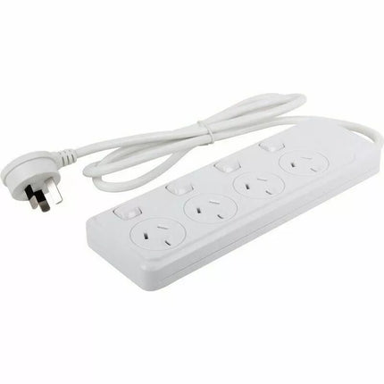 4 Way Outlet Surge Protector Individual Switches 1 Meter 240V Power Board SAA